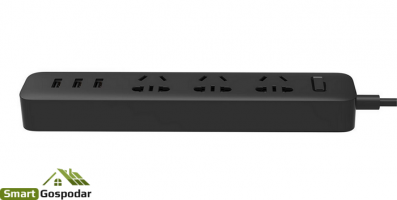 Удлинитель Mi Power Strip 3 розетки и 3 USB порта Black